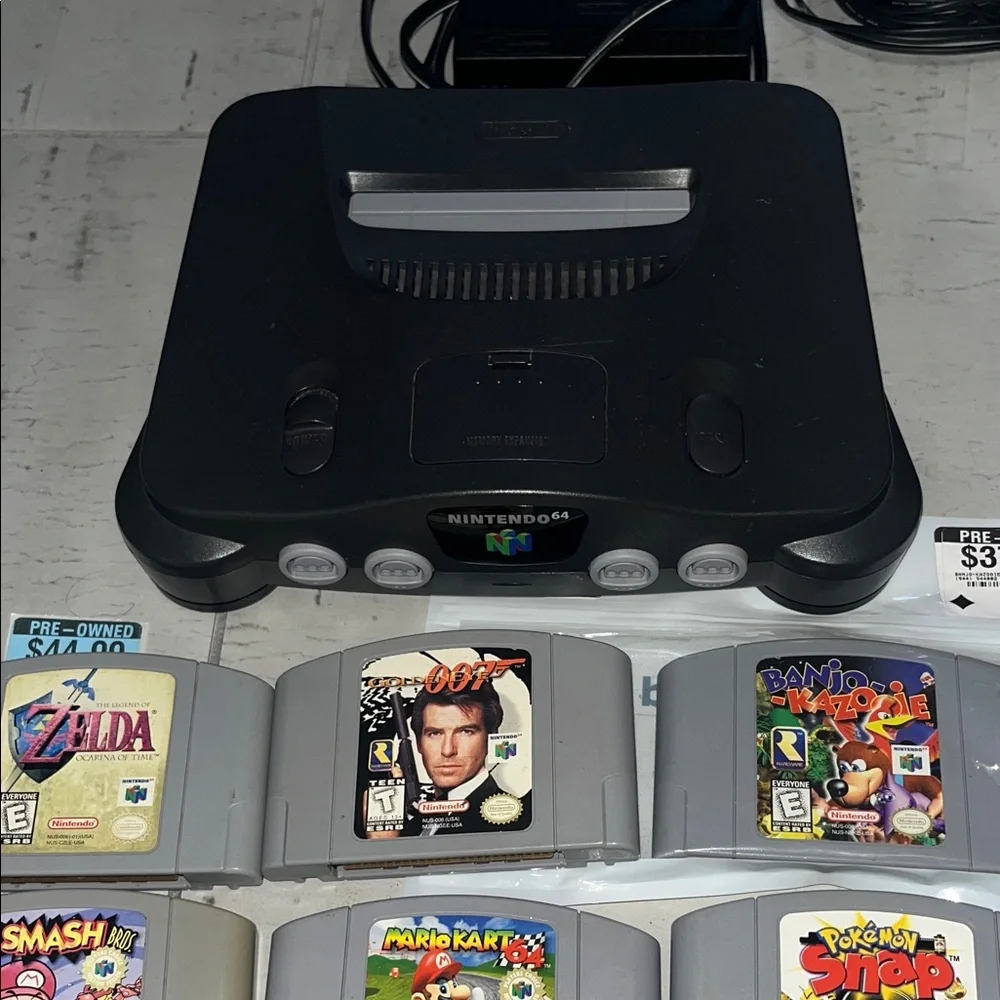 Nintendo 64 Console with Atomic Clear and Green Controllers (authentic)